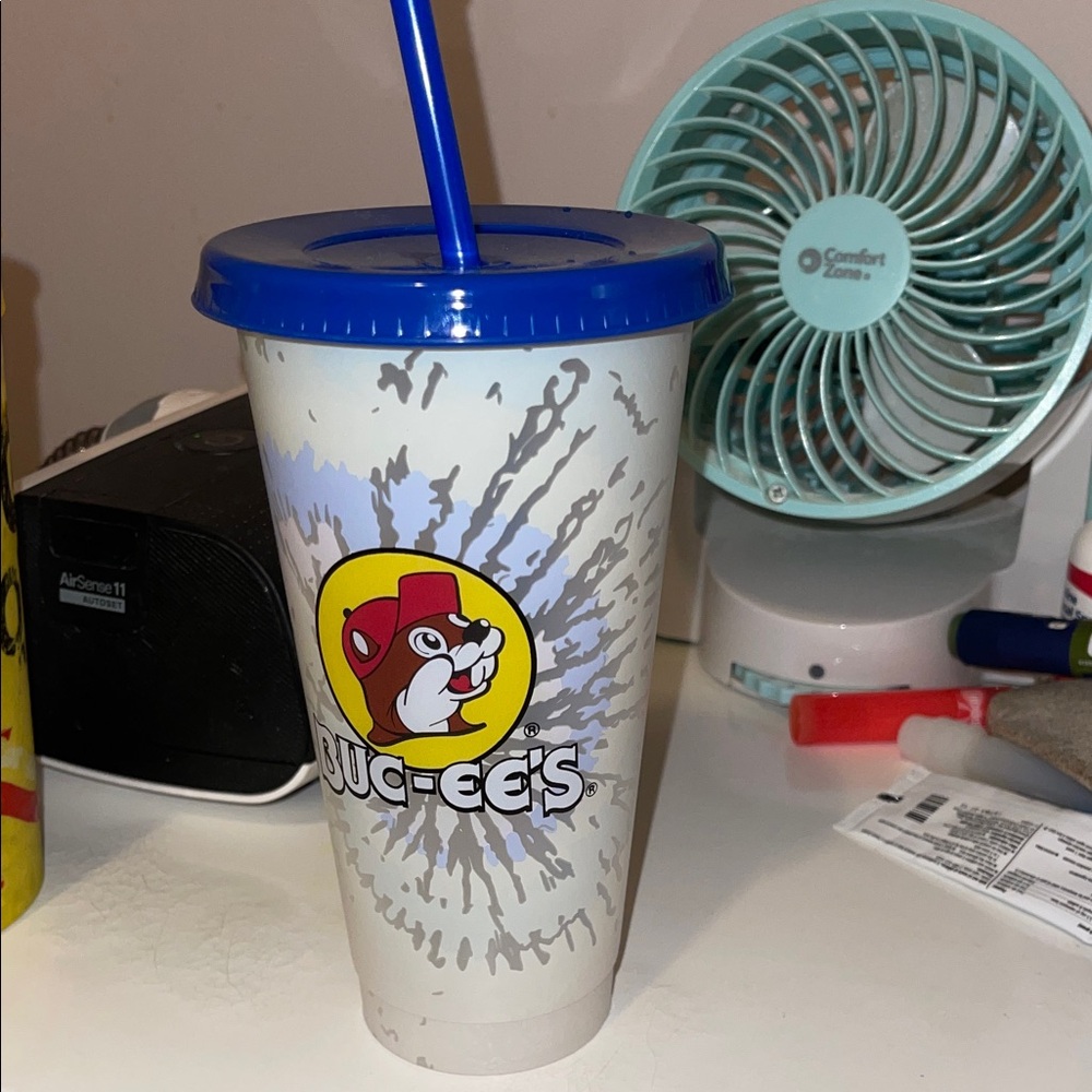 Buc-ee's White and Blue Reusable Tumbler